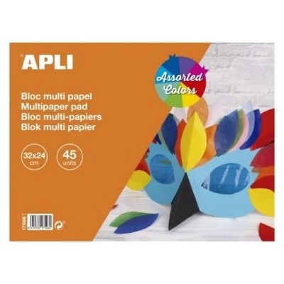 APLI - Блокче с различни хартии - Асорти - 45 листа (A17596)