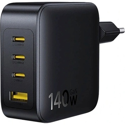 Baseus Захранване за ел. мрежа за мобилни устройства с 1xUSB-A и 3xUSB-C изходи с технология за бързо зареждане - Baseus EnerFill FH11 GaN Fast Wall Charger 140W (черен) (E0121J00)