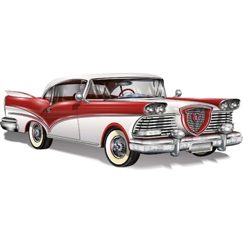 DIMEX ART s. r. o Флизелинов фототапет червено-бяла ретро кола 375 x 250 см