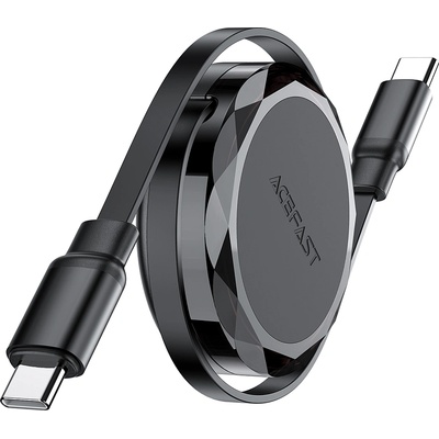 ACEFAST Кабел за данни C13-03 - Acefast, Type-C към Type-C, 60 W, кабел за данни за зареждане с двойно прибиране, бързо зареждане, 0, 8 м - черен