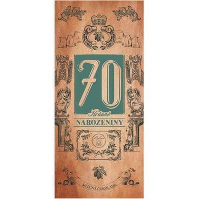 Bohemia Gifts & Cosmetics Mliečna čokoláda 100 g pre muža k 70. narodeninám (BC250237)
