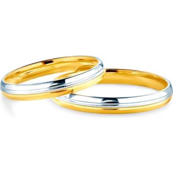 Image 1 of SAVICKI Сватбени халки: двуцветно злато, полукръгъл профил. 3 мм