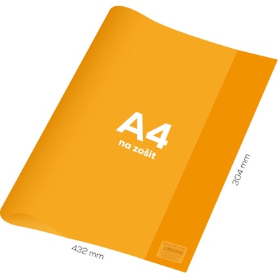 Junior Obal na sešit A4 PVC 432x304 mm Neon Color transparentní oranžový