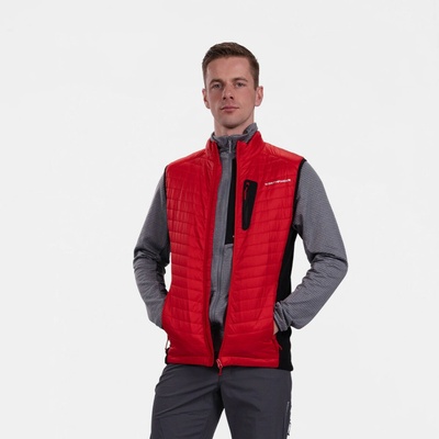 Northfinder pánska hybridná outdoorová vesta Primaloft ZAYNA redblack