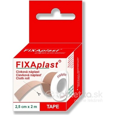 Fixaplast Cievková náplasť 2,5 cm x 2 m textilná 1 ks