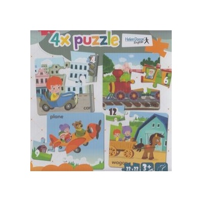 4x puzzle Car, train, plane, wagon Puzzle