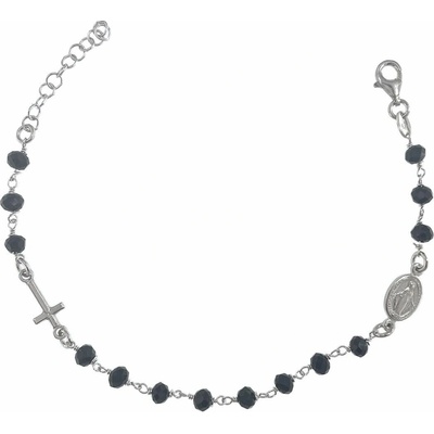 INFINITYSILVER Strieborný náramok ruženec s onyxami SB14180017+