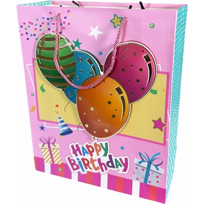 Dárková taška střední Happy Birthday se třpytkami Typ: 3