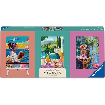 Ravensburger Mini Trio se stojánkem 3x100 dílků Se psem na cestách