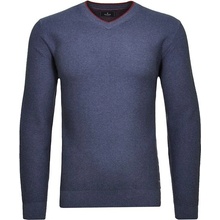 Ragman V-neck Pullover with tipping 782 blau-mel