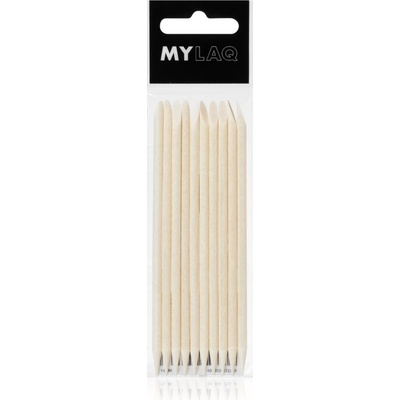 MYLAQ Wooden Sticks dřevěný zatlačovač nehtové kůžičky 10 ks