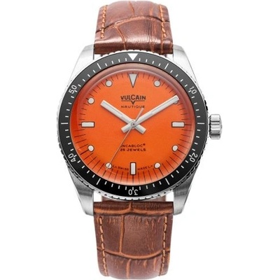 Vulcain Skin Nautique Orange Brown Alligator