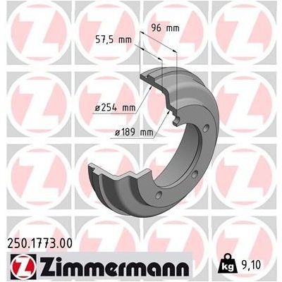 Brzdový bubon ZIMMERMANN 250.1773.00