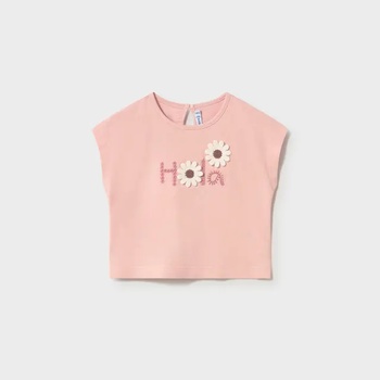 MAYORAL Тениска къс ръкав апликации crochet в розов цвят за бебе момиче Mayoral