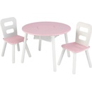 Kidkraft okruhlý stôl so stoličkami bielo ružový