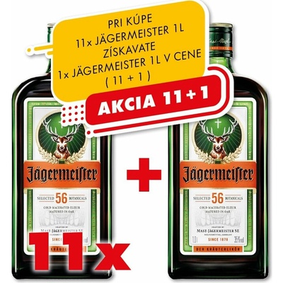 Jägermeister 35% 1 l (čistá fľaša)