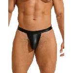 SuperLove Sexy Faux Leather Jockstrap 255 Black L