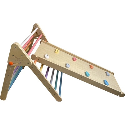Dvěděti Montessori Piklerové trojúhelník s deskou duhový – Sleviste.cz