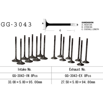 VESRAH sací ventil SUZUKI GSXR 1300HAYABUSA 99-07 (12911-24F00) (1 kus) vyrobeno v Japonsku