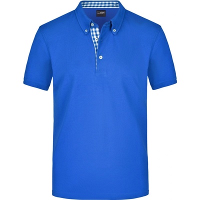 James & Nicholson polokošile JN 964 button-down krátký rukáv pánská Cot-020964j2301 modrá bílá