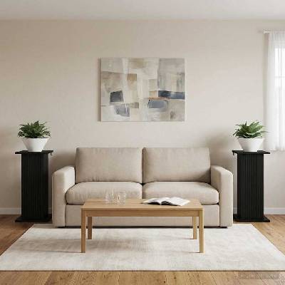 vidaXL Стойка за растения 2 pcs Черно 30, 5 x 30 x 60, 5 см (899783)