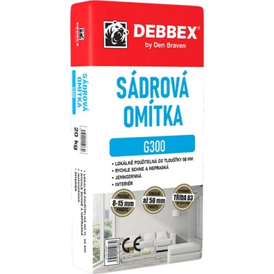 Výprodej - 39047 Sádrová omítka G300, pytel 5 kg, bílá