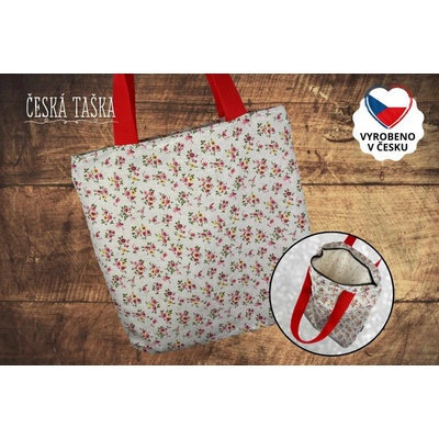Česká VINTAGE ROSEFIELD XL Česká ručně šitá taška s podšívkou a zipem 50×50 cm