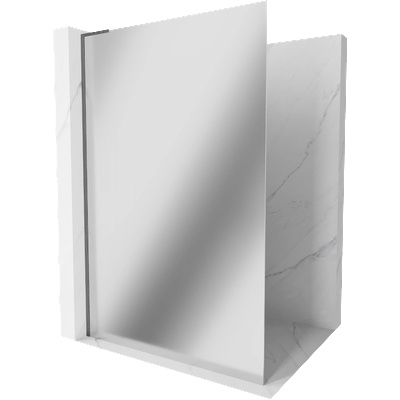 Mexen Kioto L стена за душ Walk-in 80 x 200 см, огледало, четка Gun Gray - 800-080-103-66-50 (800-080-103-66-50)
