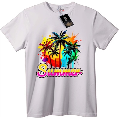 NOONEBRAND Тениска Летни Палми - 2XL, Black