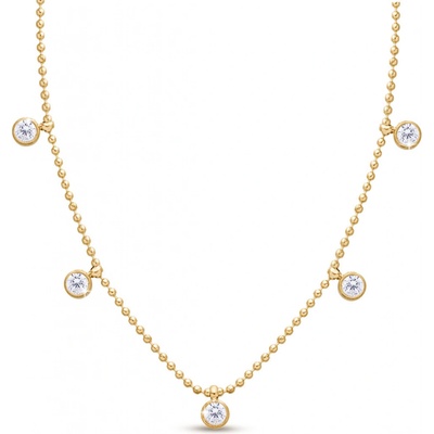 Biju Pozlacený řetízek 14k z chirurgické oceli se zirkony 3002166