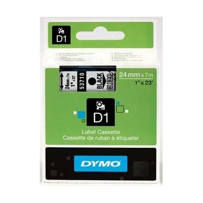 Dymo D1 53710, S0720920, 24mm x 7m čierna tlač / priehľadný podklad, originálna páska