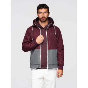 Ombre Clothing Мъжко лека яке regular fit с подплата и качулка - винено сиво V3 OM-JANP-0242 Ombre Clothing Ombre Clothing | Siv | МЪЖЕ | S