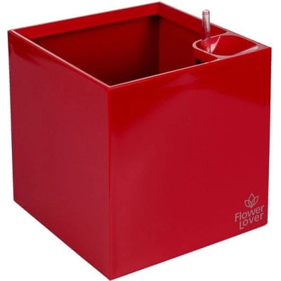 Plastkon Cubico samozavlažovací kvetináč červená 27 cm