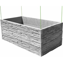 Barigadi Vyvýšený záhon betónový 200 x 100 cm výška 75 cm vzor štiepaný kameň prírodná šedá