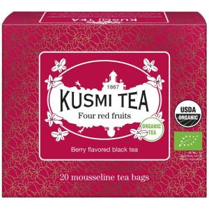 Kusmi Tea Черен чай Four Red Fruits в муселинови торбички 20 бр (21715A1120)