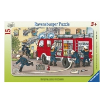 Ravensburger Verlag Ravensburger Kinderpuzzle - 06321 Mein Feuerwehrauto - Rahmenpuzzle für Kinder ab 3 Jahren, mit 15 Teilen