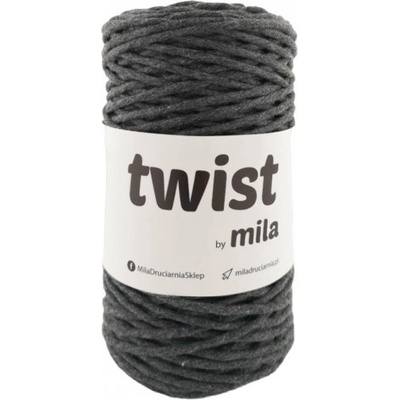 MILA macramé šňůra TWIST 3mm Grafitová