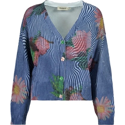 DESIGUAL Дамска жилетка desigual, Размер l, Цвят Синьо (26swjf19_bl5001)