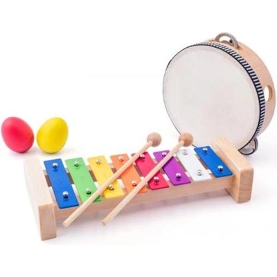 Woodyland Музикален комплект (ксилофон, тамбурина/барабан, триъгълник, 2 маракаса яйца)