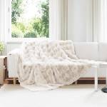 Pure Line Home Луксозно покривало за легло тип заешка кожа Olite, бяло