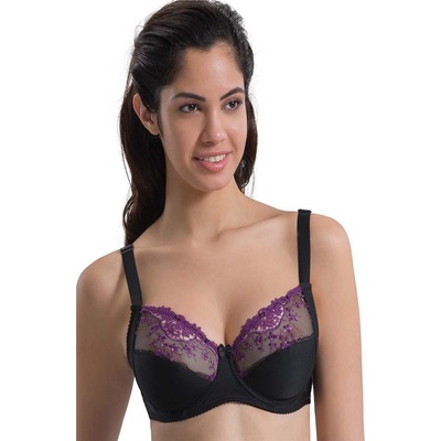 Underwear City Дамски сутиен 136 - Черен с Лилав #312660 (312660_Черно)