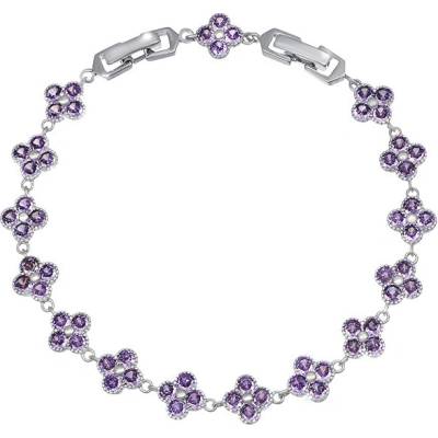 CRYSTalp Krásny náramok s fialovými kvietkami 22289.VIO.R