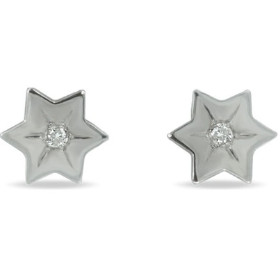 Klenota zlaté náušnice v tvare hviezdy s diamantmi k0404022