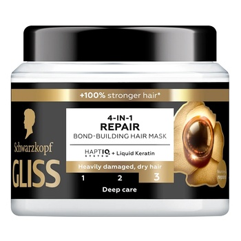 Schwarzkopf GLISS Възстановяваща маска за много изтощена и суха коса Repair 4-in-1, 400 ml (726138)