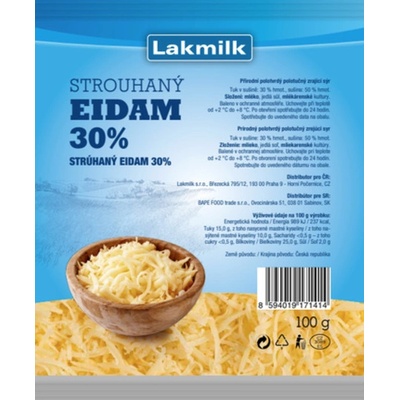Lakmilk Eidam 30%, strouhaný 100 g