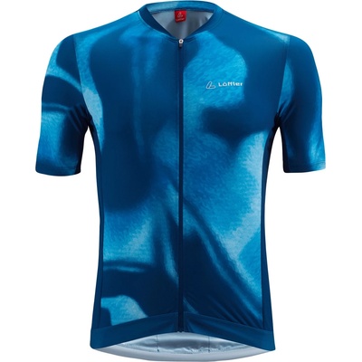 Löffler Мъжка фланелка с къс ръкав за колоездене Löffler Bike Jersey Full-Zip PSY Mid Cycling jersey - Navy - размер 56 (EU) (056-3928-0116)