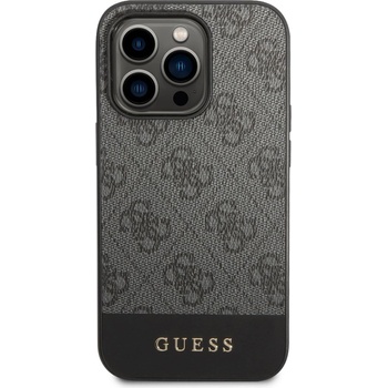 GUESS Гръб Guess 4G Stripe Case за iPhone 14 Pro Max - Сив (3666339088576)