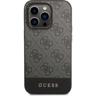 GUESS Гръб Guess 4G Stripe Case за iPhone 14 Pro Max - Сив (3666339088576)