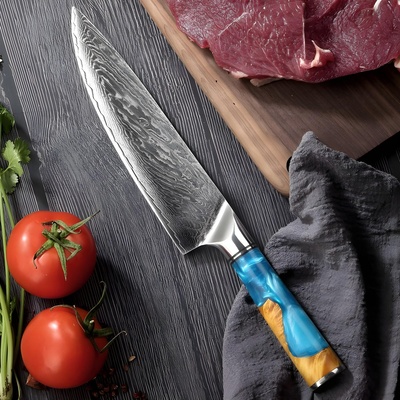 HARAHU Дамаски кухненски нож Ханамаки - Тюркоазен kp14028 (ha-14028)