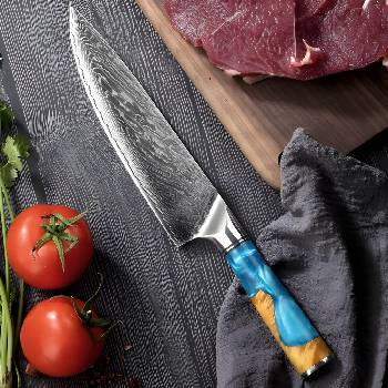 HARAHU Дамаски кухненски нож Ханамаки - Тюркоазен kp14028 (ha-14028)